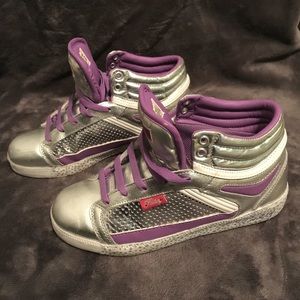 Purple and Silver Pastry Hightop Shoes size 8