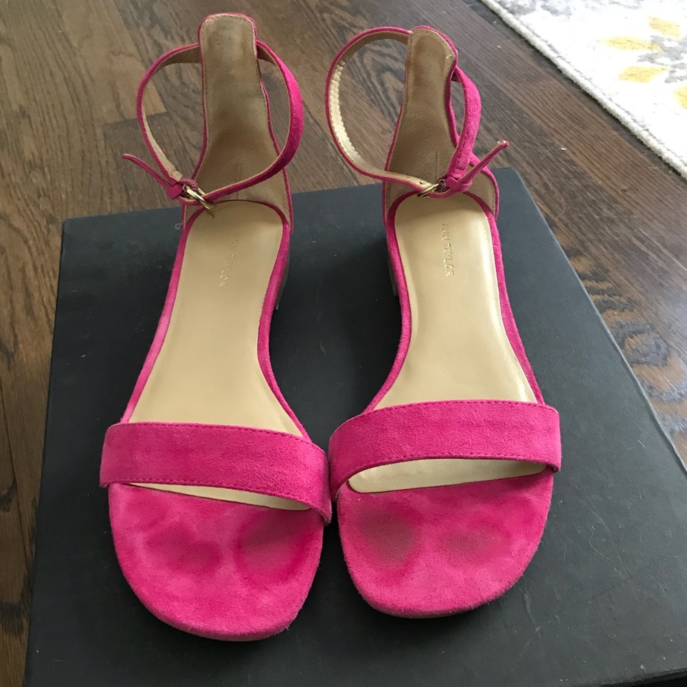 Ann Taylor Pink Suede Sandals