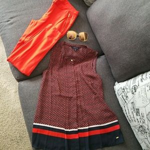 Printed sleeveless flare tank