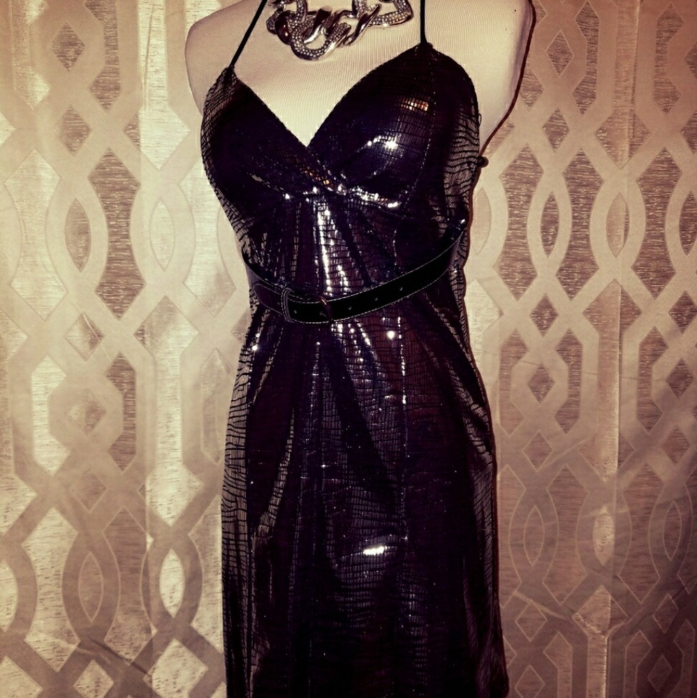Metallic silver dress
