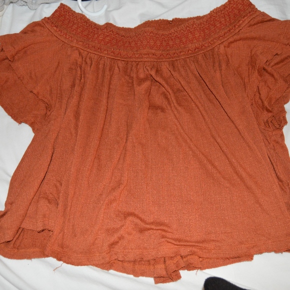 Free People Orange Santorini Off The Shoulder Top - Picture 2 of 2