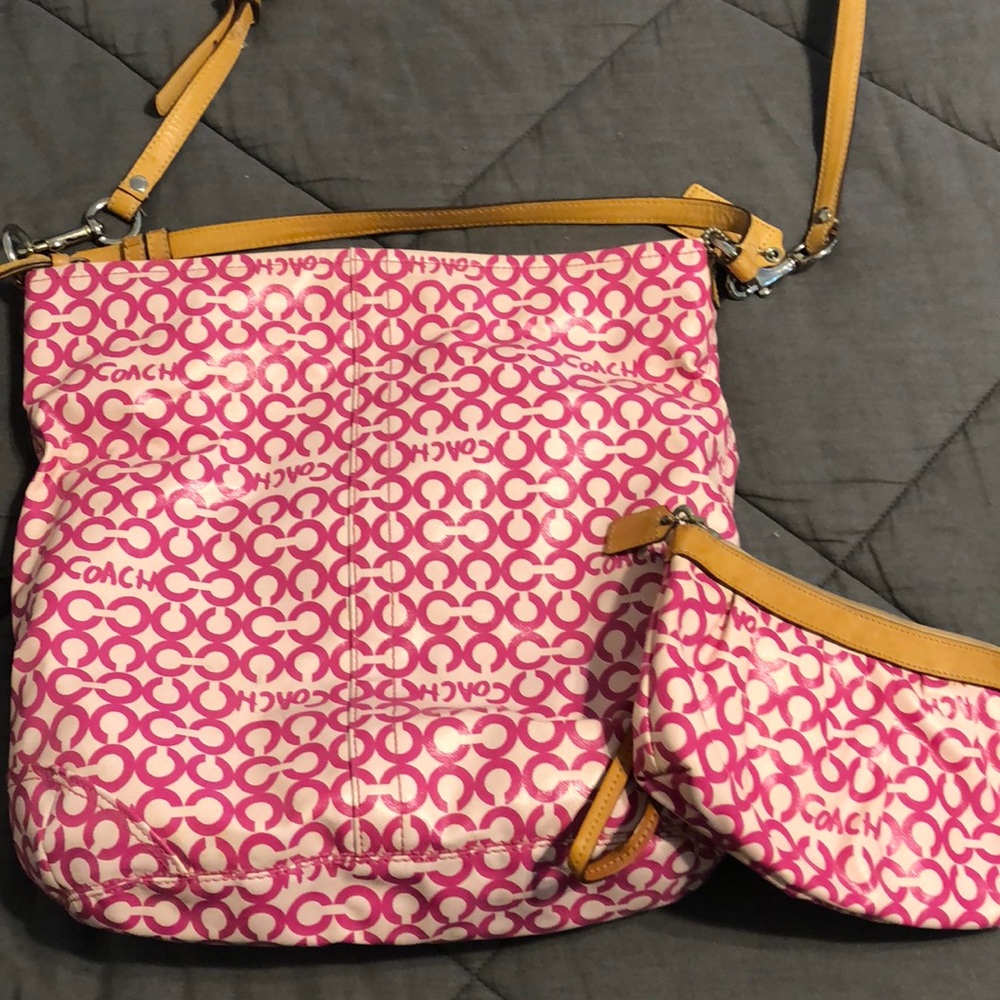 Hot Pink Coach Bag and Matching Wristlet !