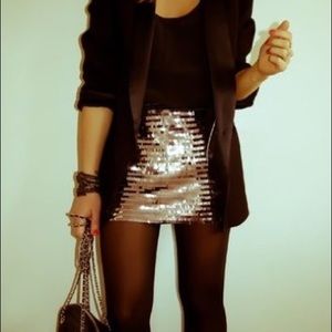 Gold sequin skirt