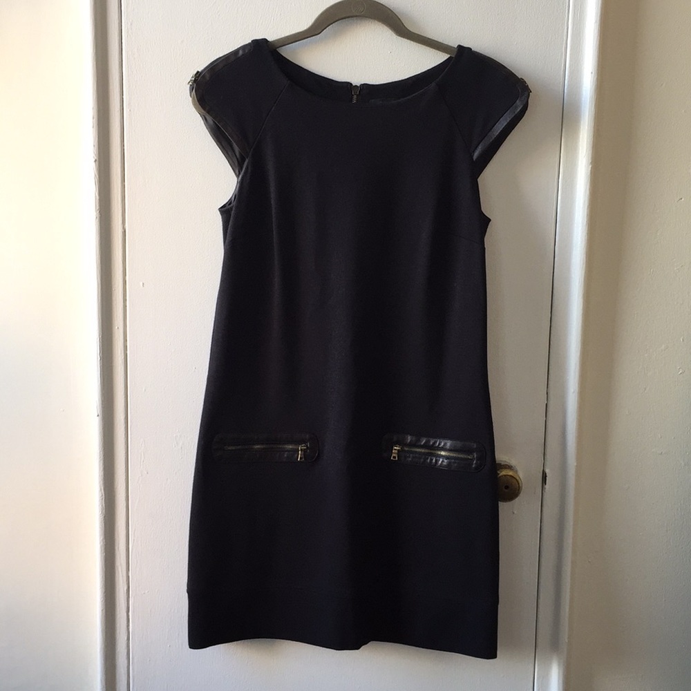 Cynthia Steffe Leather Trim Shift Dress