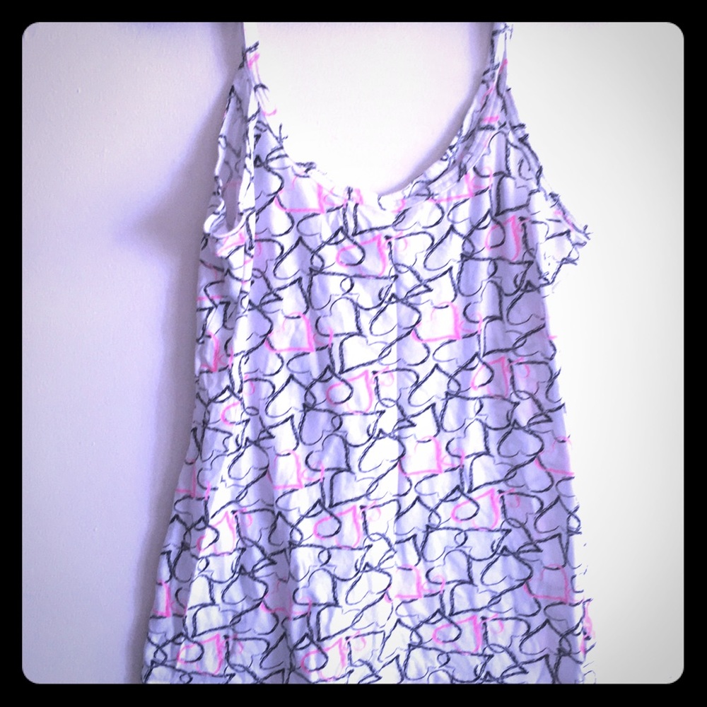 Heart print basic spaghetti strap