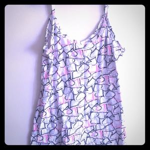 Heart print basic spaghetti strap