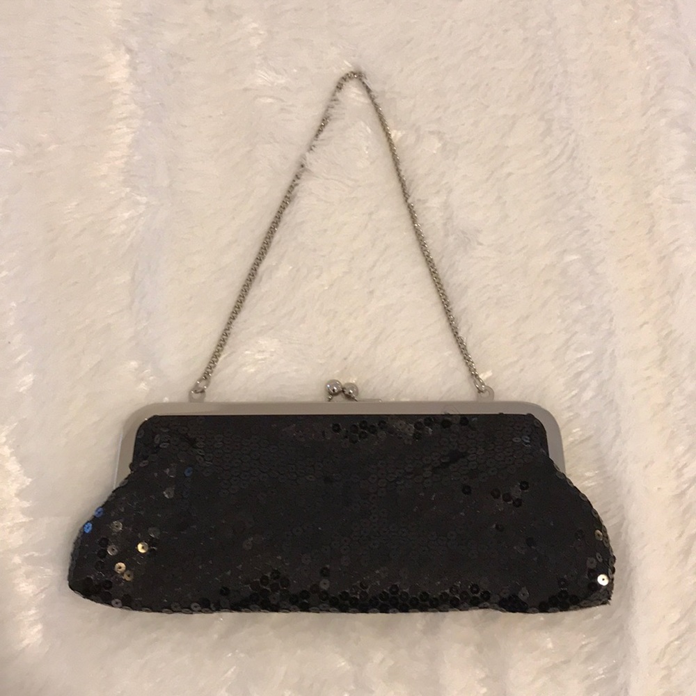 Sequined Black clutch SOLD - Picture 1 of 4