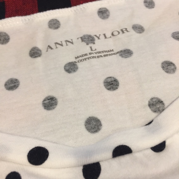 Ann Taylor Polka Dot Long Sleeve Shirt Casual - Picture 4 of 8