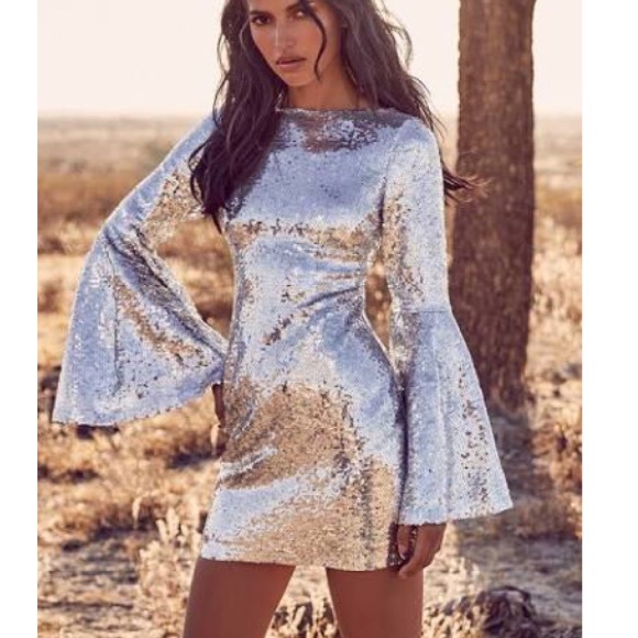 Lulus Dresses & Skirts - Silver Sequin Mini Dress