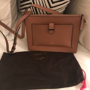 Kate Spade mini Crossbody brown leather bag.