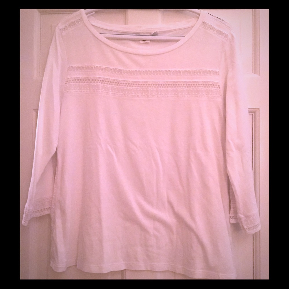 Gap white 3/4 sleeve