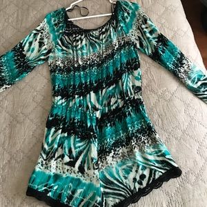 Tie dye long sleeve romper