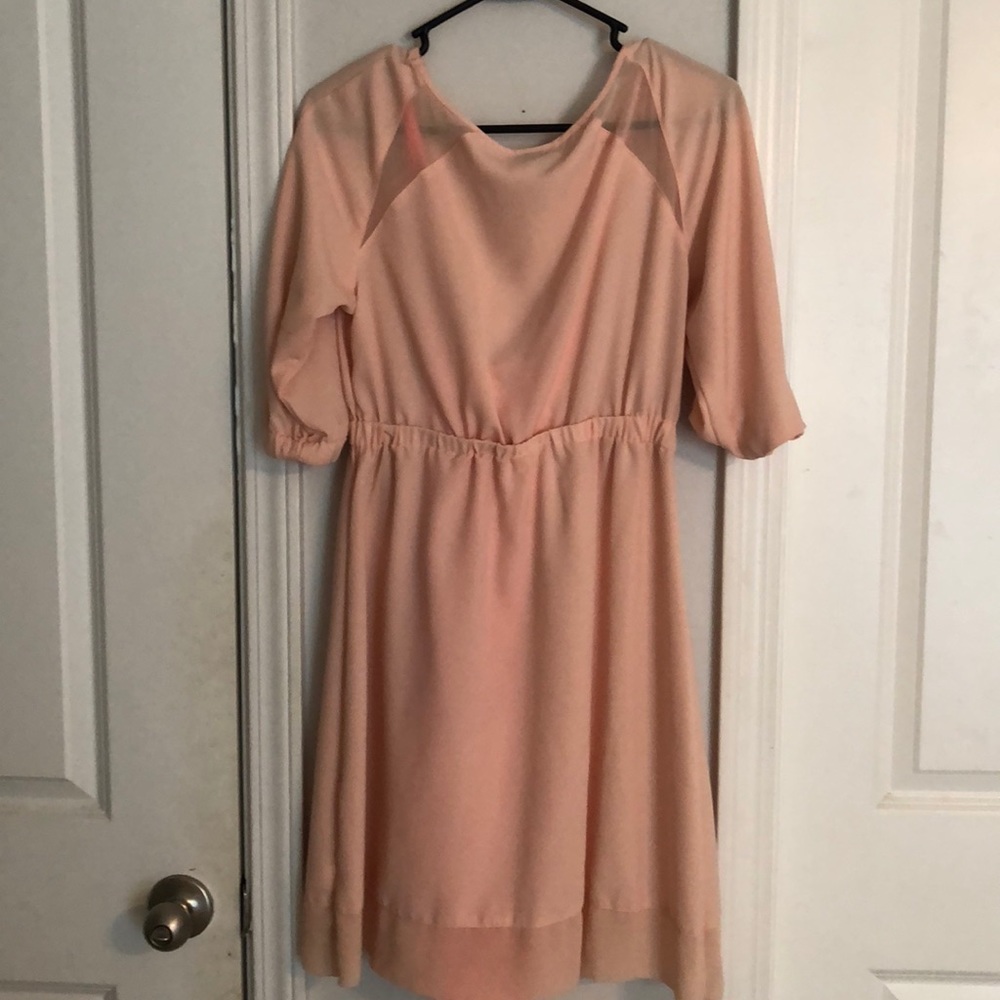 Salmon Dress with bright orange insert