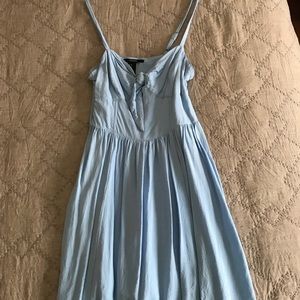Light blue casual dress with tie
