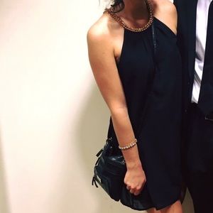 Black and gold semi formal dress