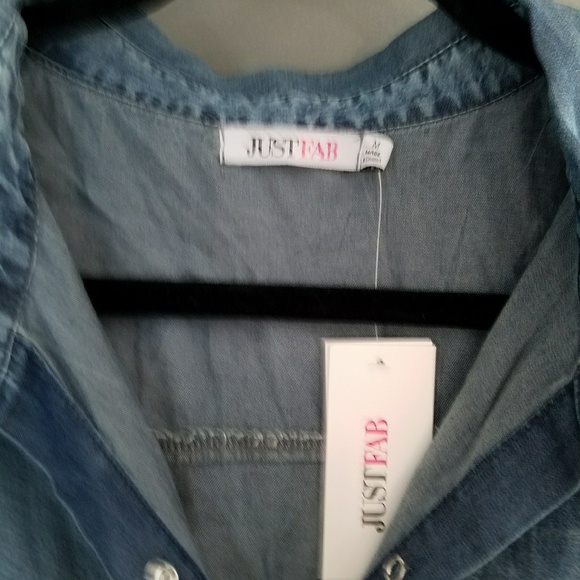 SOLD 📌 Just Fab Chambray Tunic / Dress Nwt - Picture 3 of 4