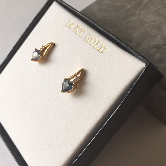 Topaz and gold earrings - Picture 2 of 6