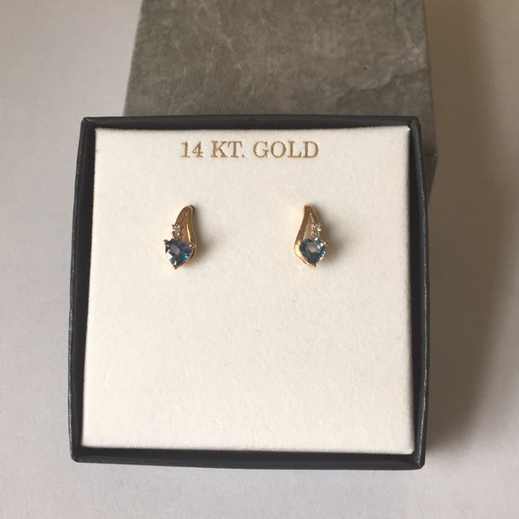 Topaz and gold earrings - Picture 4 of 6