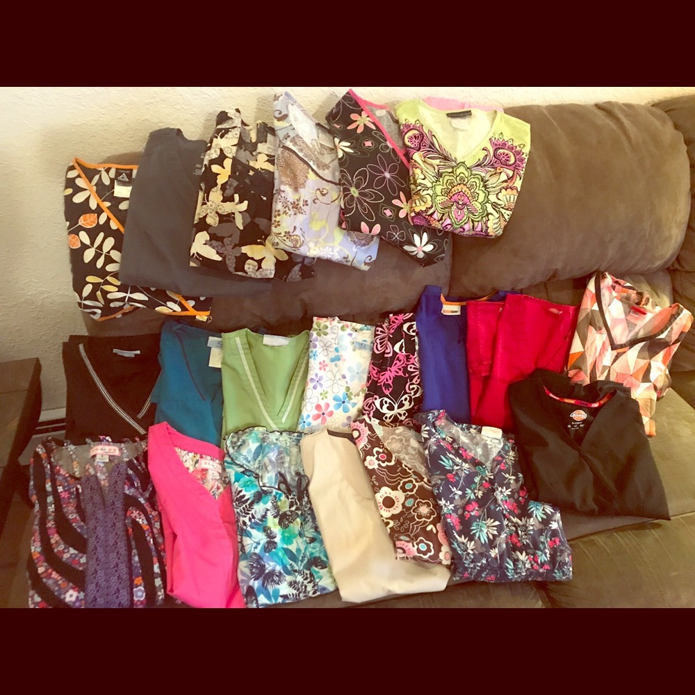 Multiple nursing scrubs