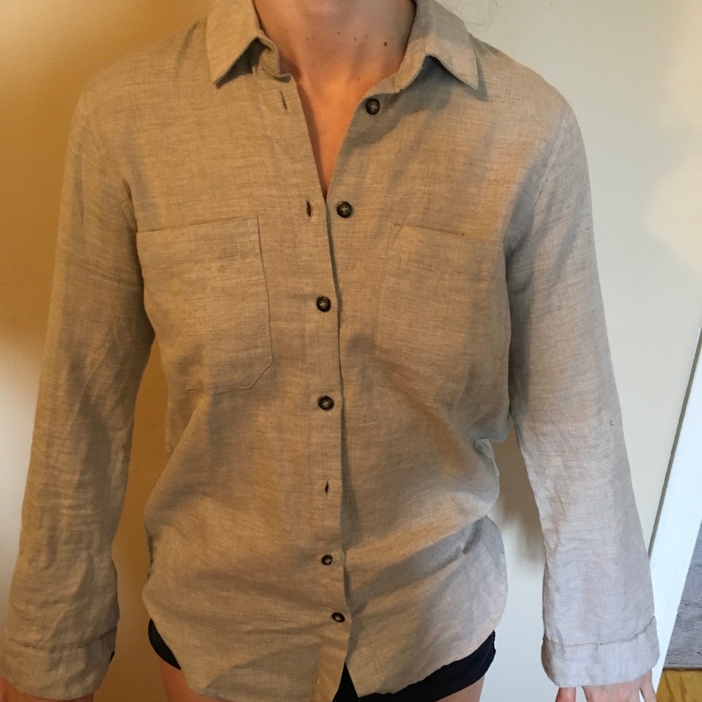 TOPSHOP heathered button down