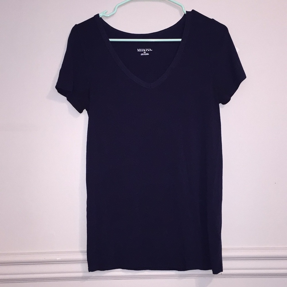 V-Neck Tee (Navy Blue)