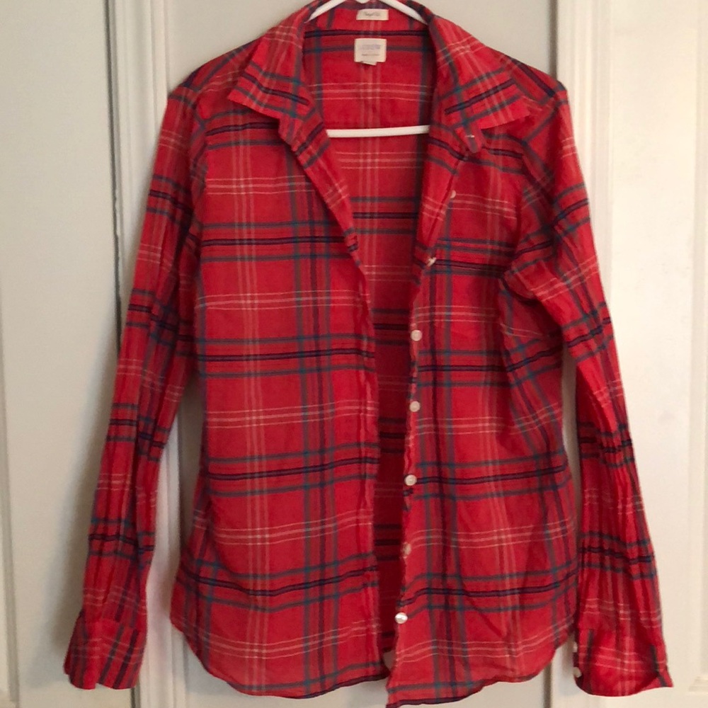 Plaid button up blouse