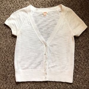 White short sleeve cardigan