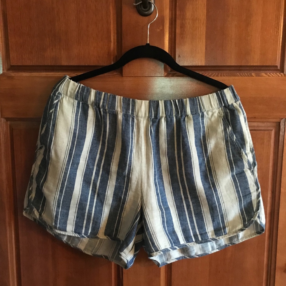Madewell Linen Striped Shorts