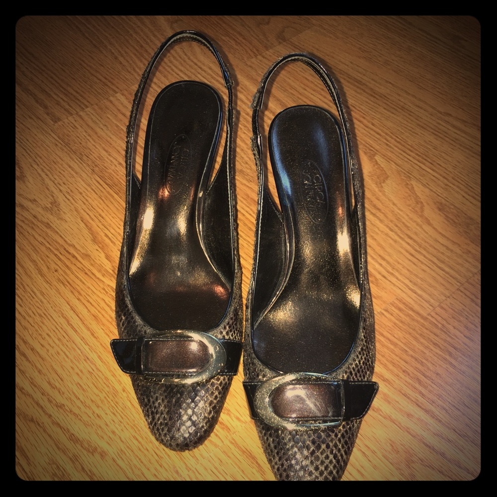 Circa Joan & David Snakeskin slingbacks