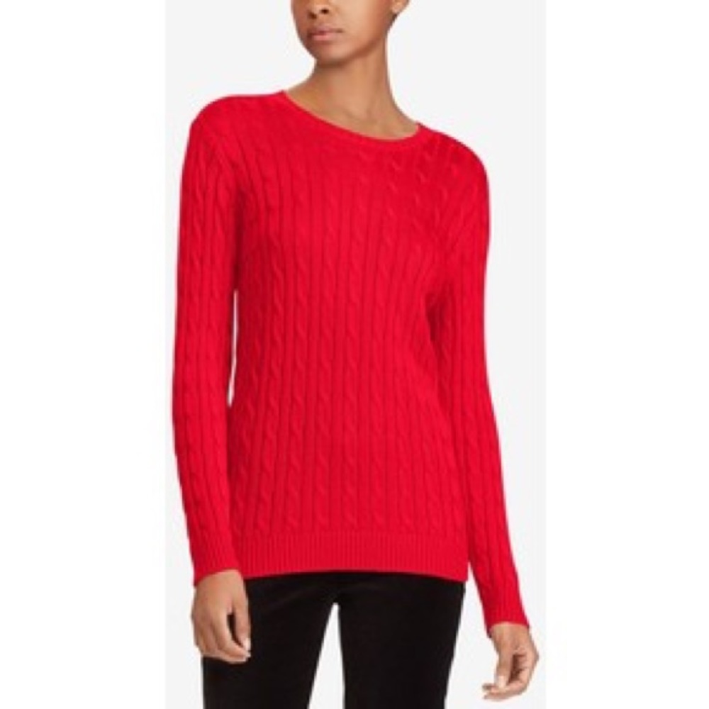 ❤️ Banana Republic Red Orange Cable Knit Sweater