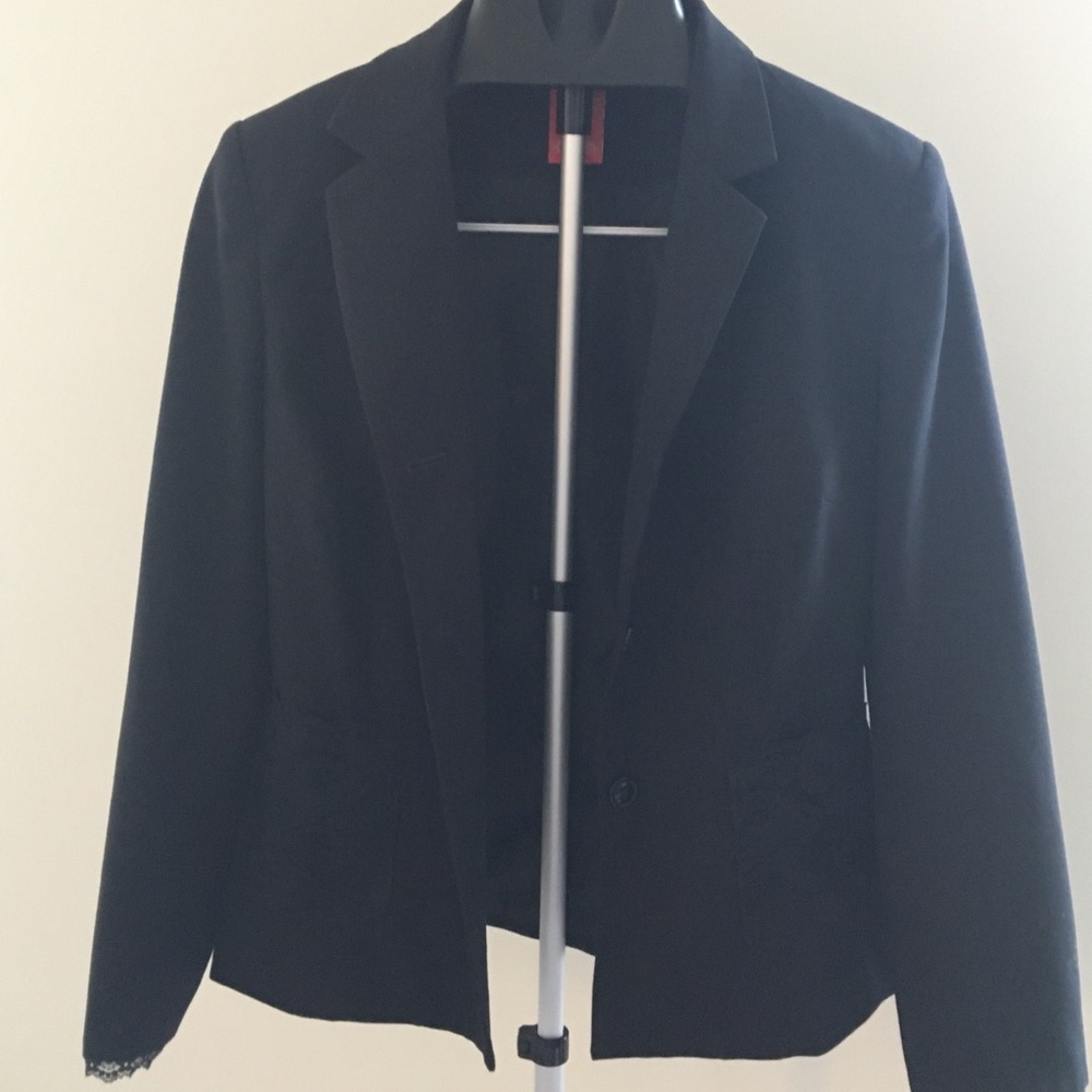 Oscar De la Renta Black Blazer with Lace Size 8