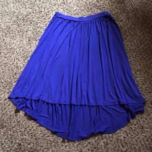 Purple high-low cotton skirt