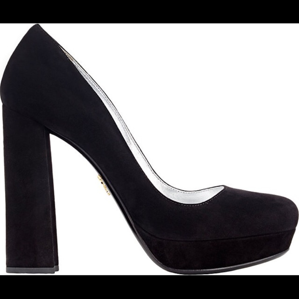 Prada Suede Platforms, Black