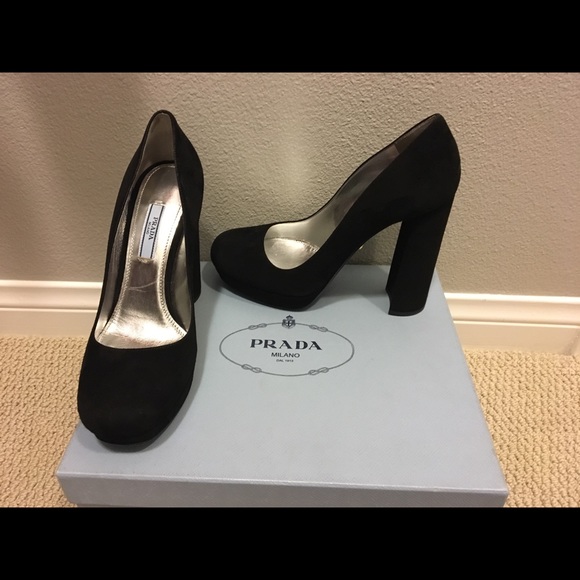 Prada Suede Platforms, Black - Picture 2 of 4