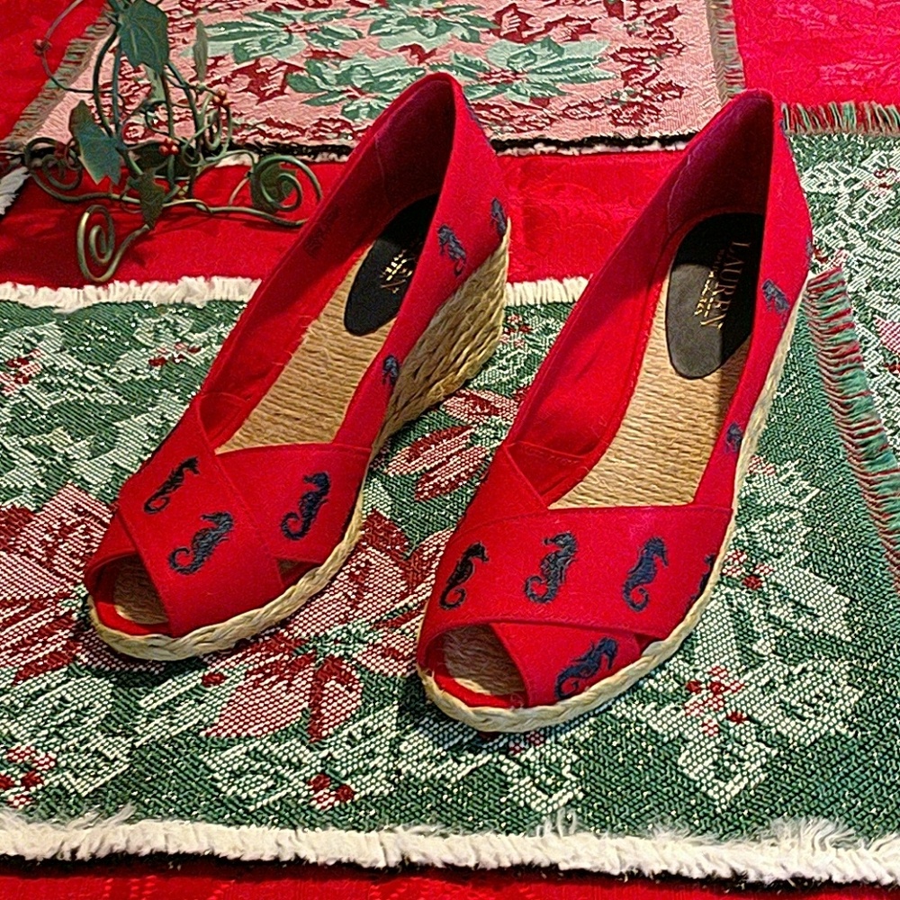 Closet Clearout! Ralph Lauren canvas wedge