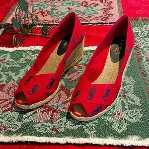 Closet Clearout! Ralph Lauren canvas wedge