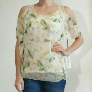 Lovers and Friends flowered cold shoulder top