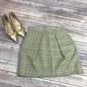 J. Crew Yellow and Brown Wool Skirt Size 0