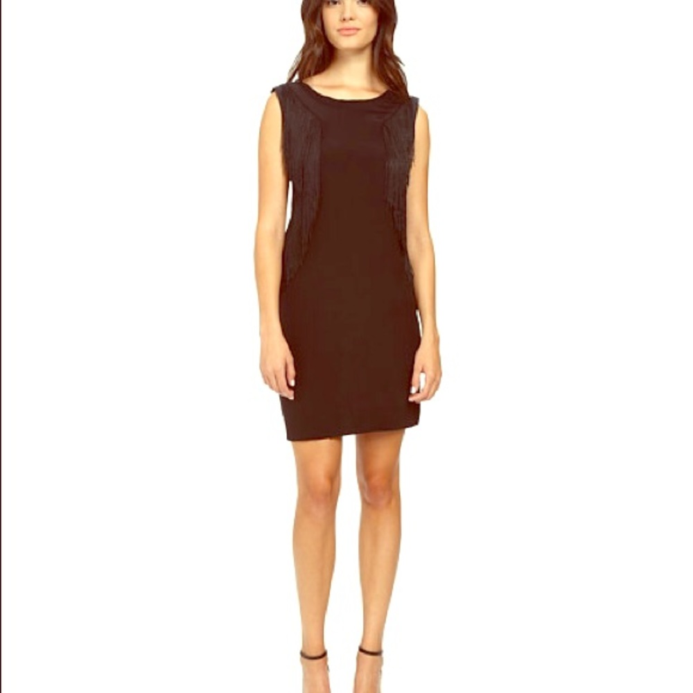 Rebecca Taylor Sleeveless Fringe Jersey dress
