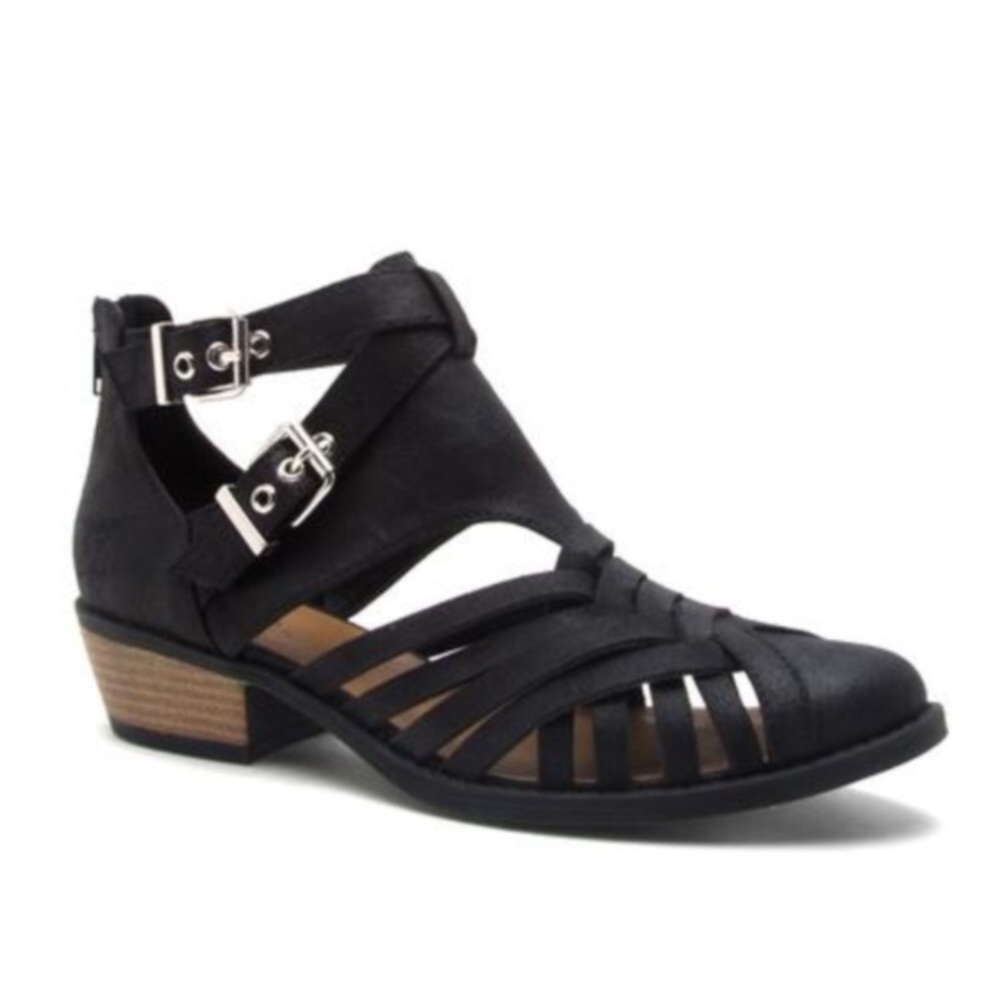 Black Low Heel Bootie - Picture 1 of 2