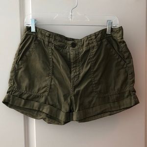 High Waisted Army Green Shorts