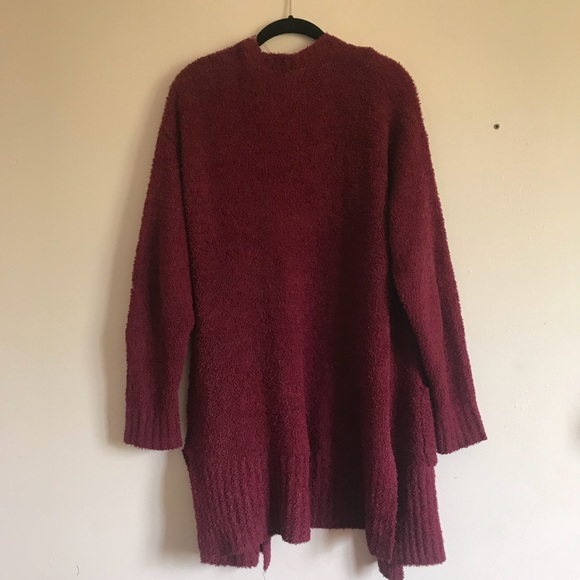 wine color cardigan sweater - Picture 3 of 3