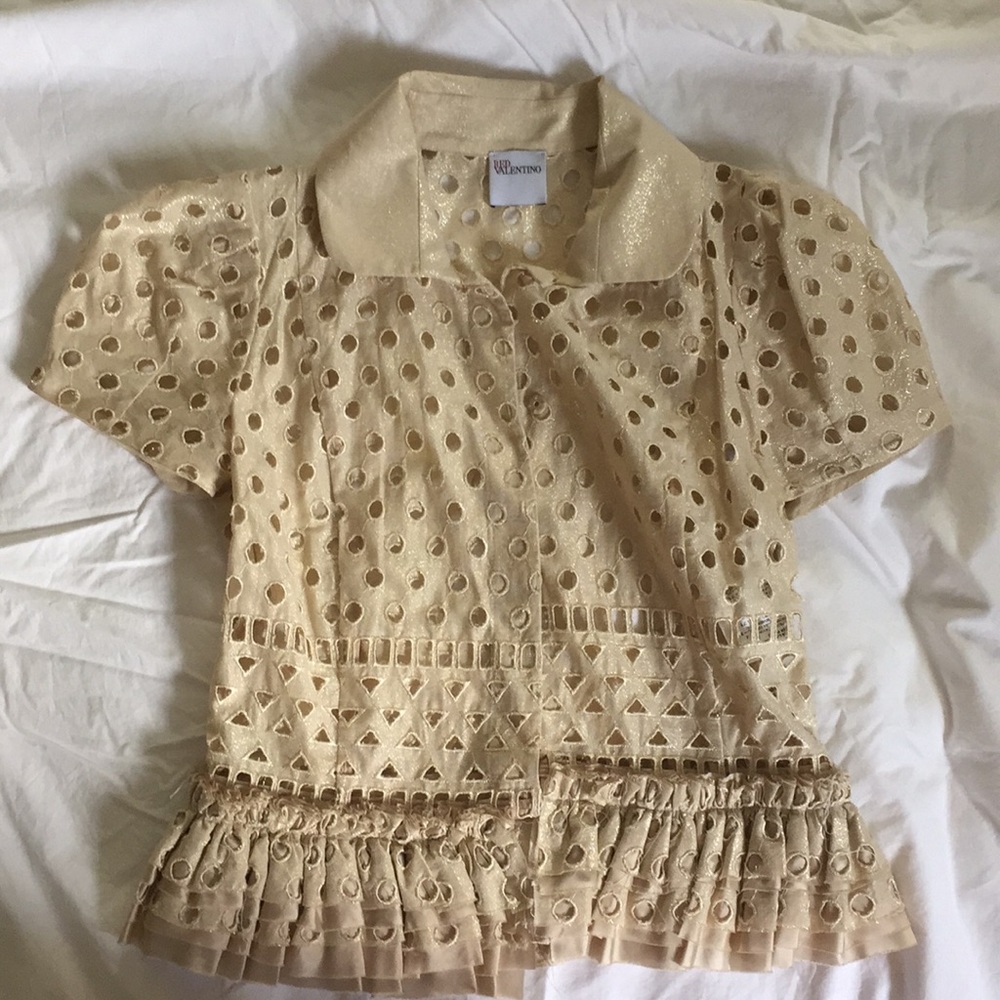 Red Valentino Peplum Blouse Size 4