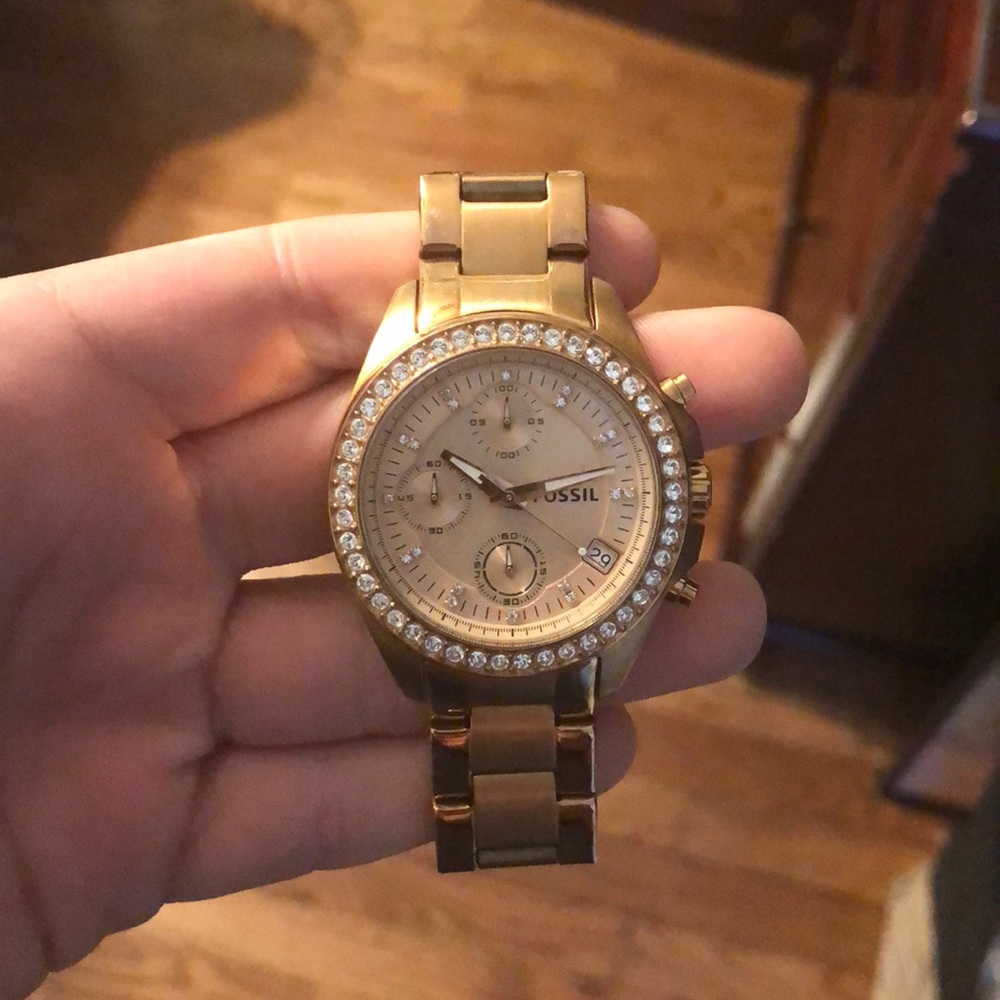 Gold Fossil Watch