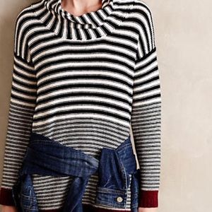 Anthropologie Echo Stripe Cowlneck Sweater