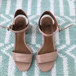 Pastel pink heeled sandals