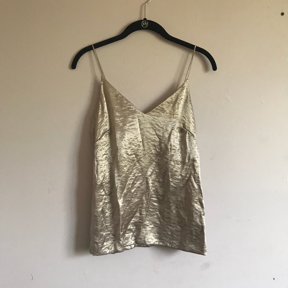 shiny gold tank top