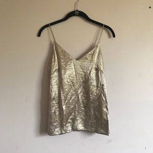 shiny gold tank top