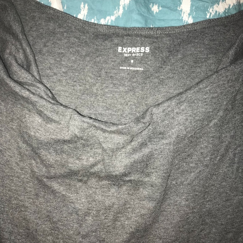 Express gray long sexy basics shirt (half sleeve)