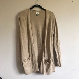 pink/tan cardigan sweater